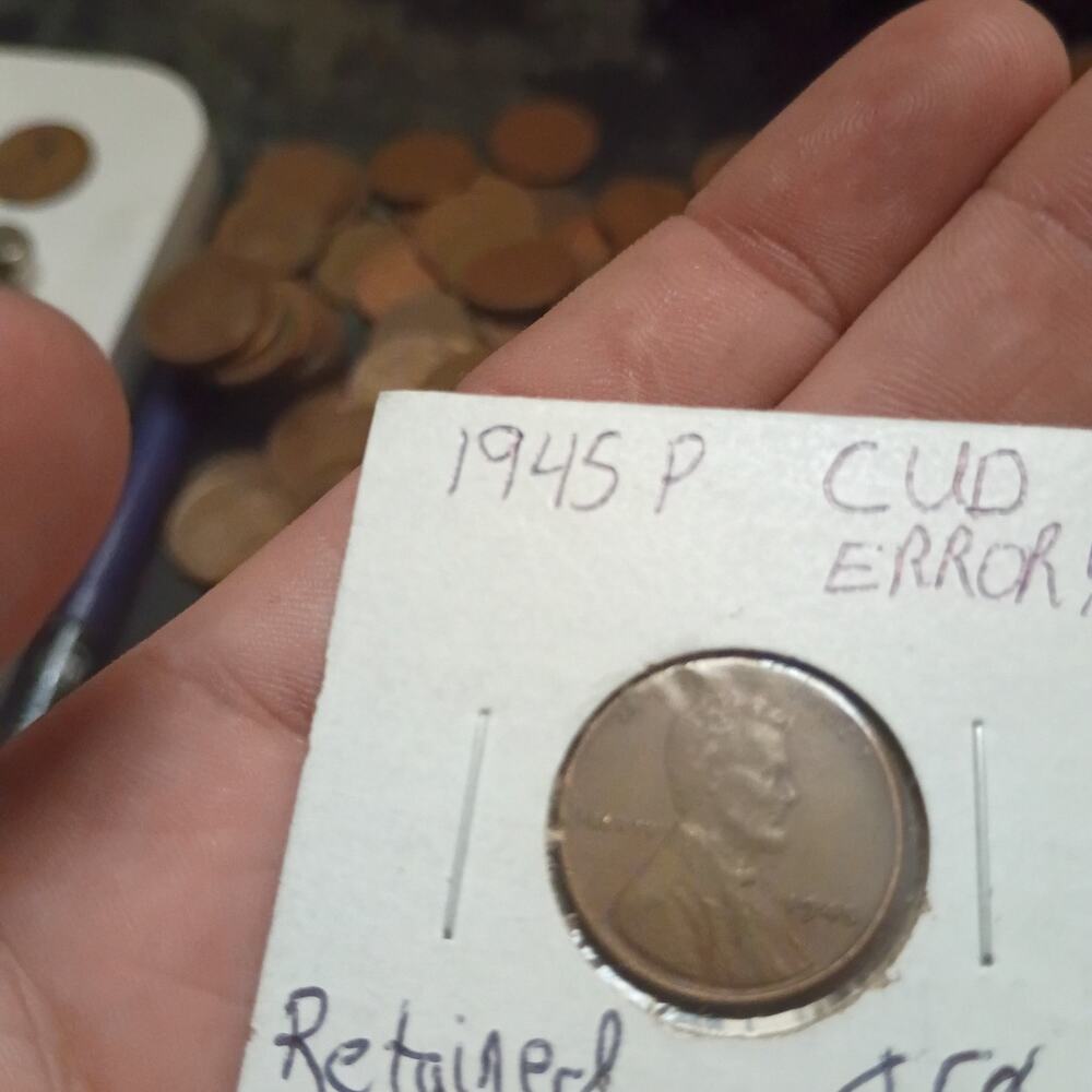 1945 p MAJOR Cud Die Error On Reverse Very Nice and Extremely Scarce Error
